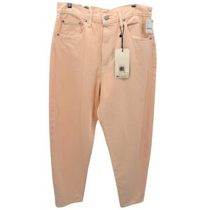 Levis Premium High Loose Taper Jeans Peach Apricot Free People Barrel Relaxed 31